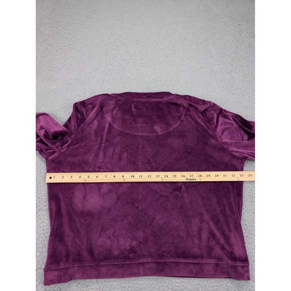 Juicy Couture Pullover‎ Womens XL Purple Velour Sleepwear Long Sleeve Crewneck - Picture 9 of 10